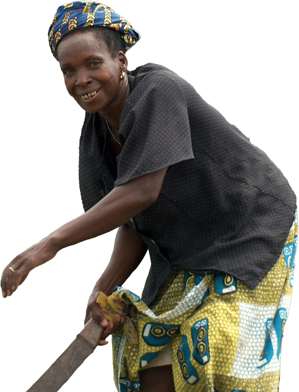 Fröhliche Frau Macht Landwirtschaftliche Arbeit In Afrika